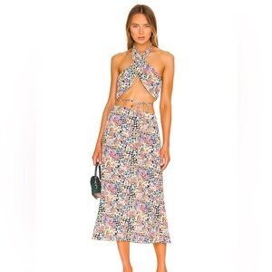 For Love & Lemons Deidre Halter Top and Skirt Set